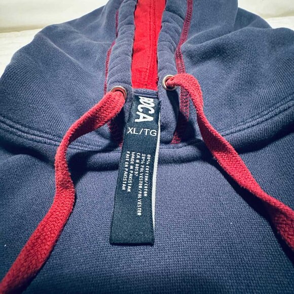BOCA Authentic Hoodie Navy Blue Red Trim XL/TG Vintage Style AS-IS - Picture 6 of 11